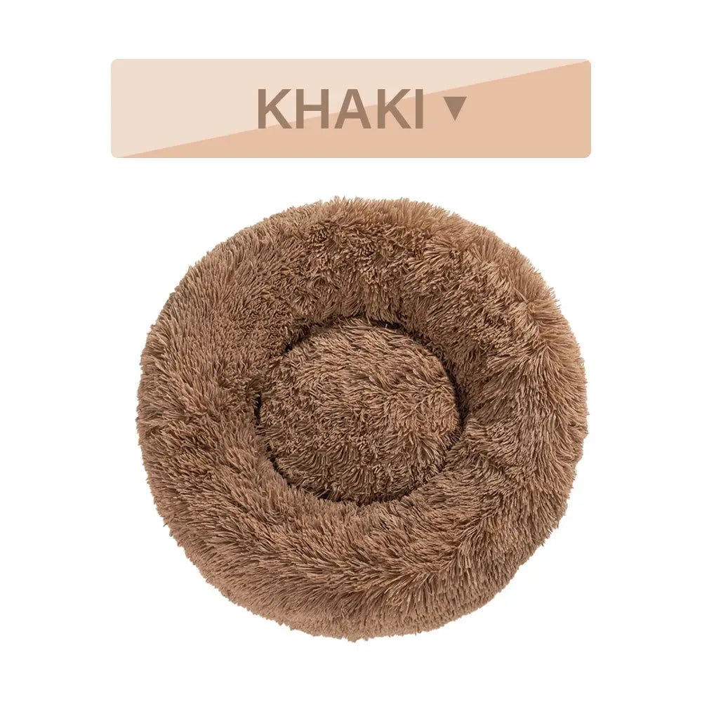 Fluffy Donut Dog Bed Warm Soft Long Plush Pet Cushion Dog House Cat Bed Washable Pet Sofa Mat Calming Samll Large Dog Beds - Bellarte Enchanté Fluffy Donut Dog Bed Warm Soft Long Plush Pet Cushion Dog House Cat Bed Washable Pet Sofa Mat Calming Samll Large Dog Beds
